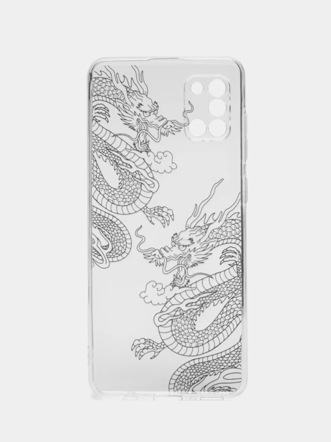 Пудровый силиконовый чехол на Samsung Galaxy A31 / Самсунг А31 прозрачный с рисунком, защита камеры