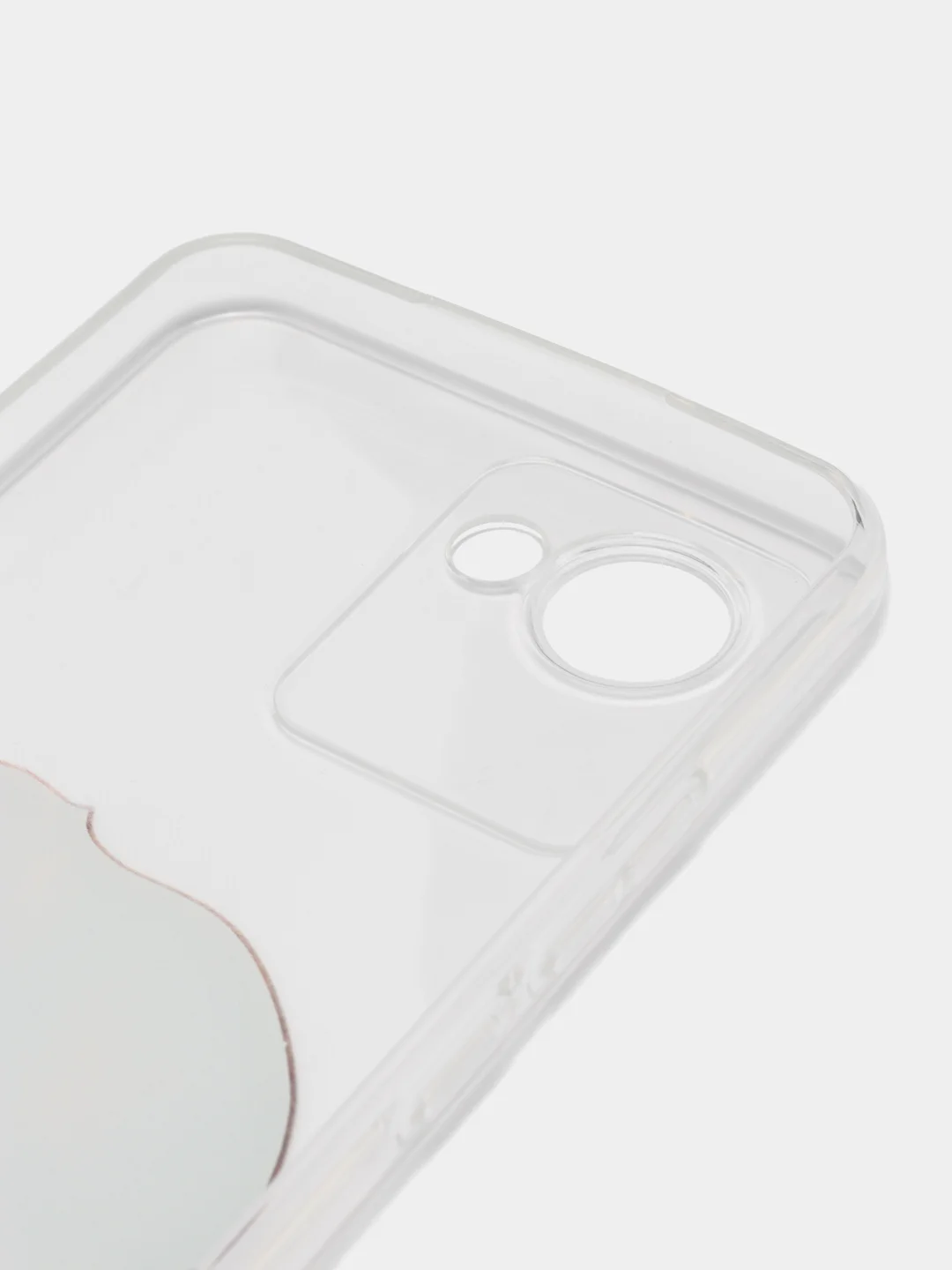 Бежевый силиконовый чехол на Realme C30 / Реалми С30 прозрачный, с рисунком, защита камеры