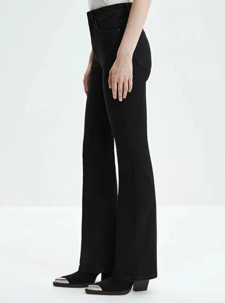Черный джинсы женские Zarina boot cut клеш, с высокой посадкой