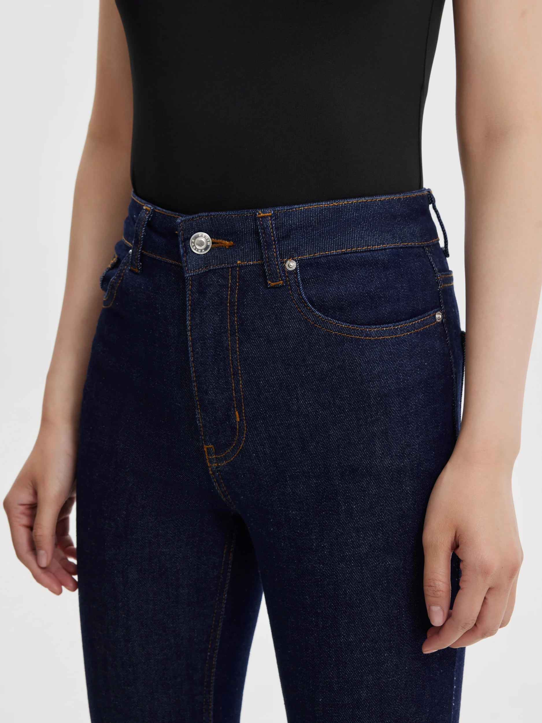 Темно-синий джинсы женские Zarina boot cut клеш, с высокой посадкой