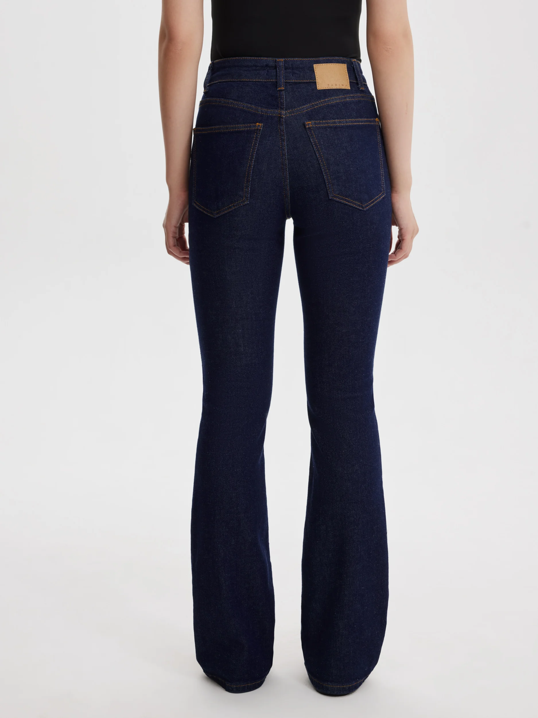 Темно-синий джинсы женские Zarina boot cut клеш, с высокой посадкой