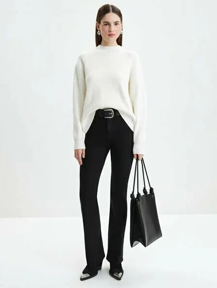 Темно-синий джинсы женские Zarina boot cut клеш, с высокой посадкой