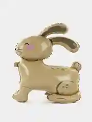 Бежевый шар Кролик, Заяц, Зайчик, стоячий, 4D, фольгированный