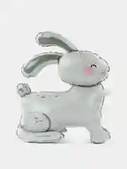 Серый металлик шар Кролик, Заяц, Зайчик, стоячий, 4D, фольгированный