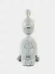 Серый металлик шар Кролик, Заяц, Зайчик, стоячий, 4D, фольгированный