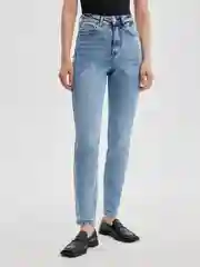 Голубой джинсы женские Zarina mom fit, с высокой посадкой