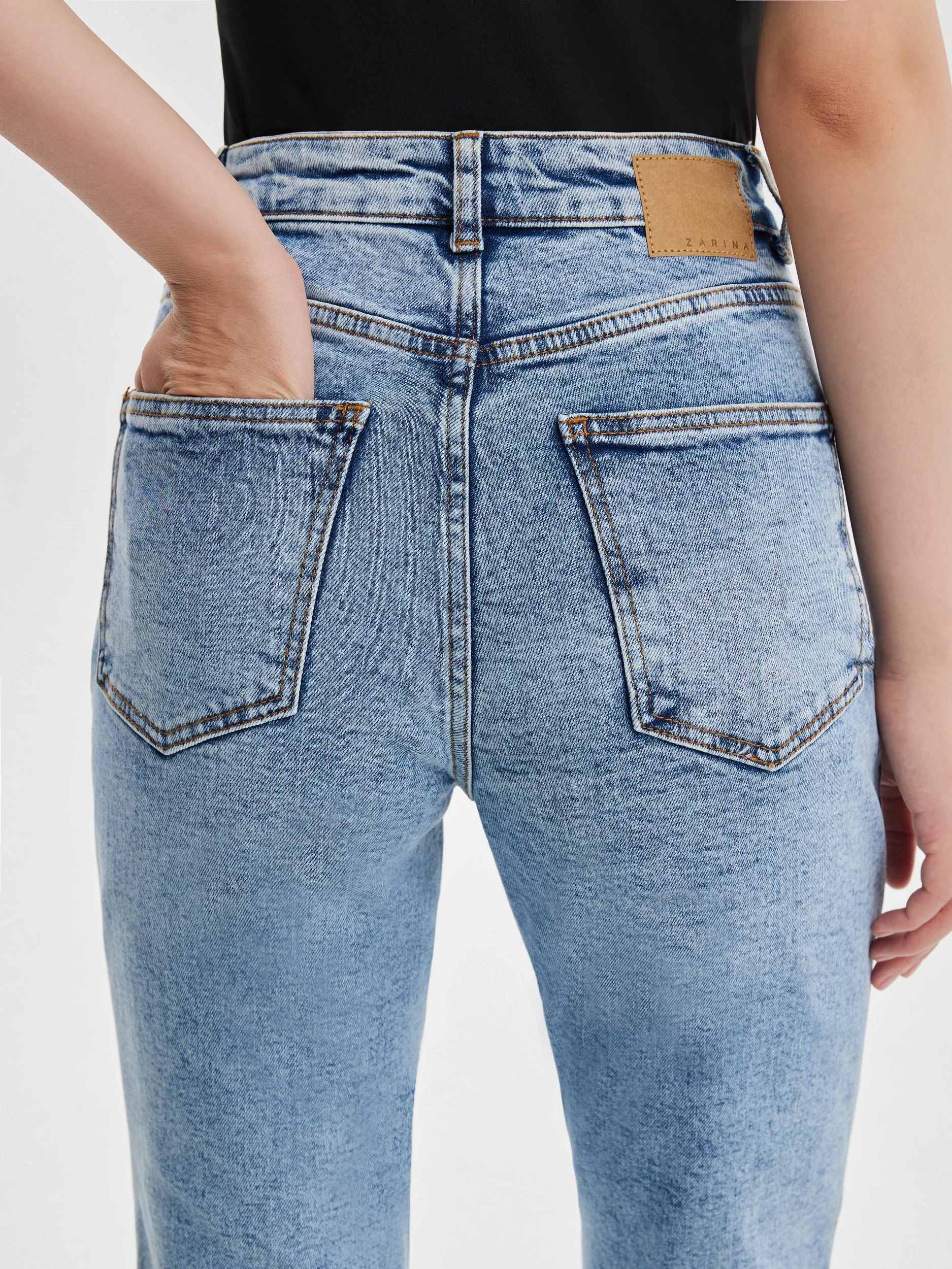 Голубой джинсы женские Zarina mom fit, с высокой посадкой
