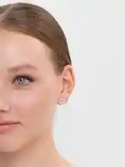 Серебряный женские серьги круглые со стразами