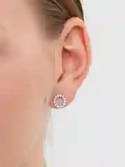 Серебряный женские серьги круглые со стразами