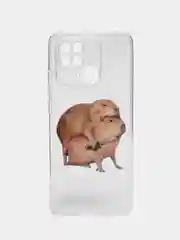 Бежевый чехол на Xiaomi Redmi 10C / Сяоми Редми 10С прозрачный, с рисунком, защита камеры