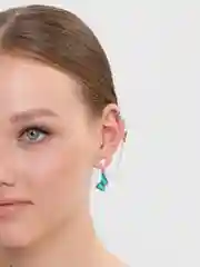 Серебряный серьга - кафф с голубой бабочкой, разные застёжки