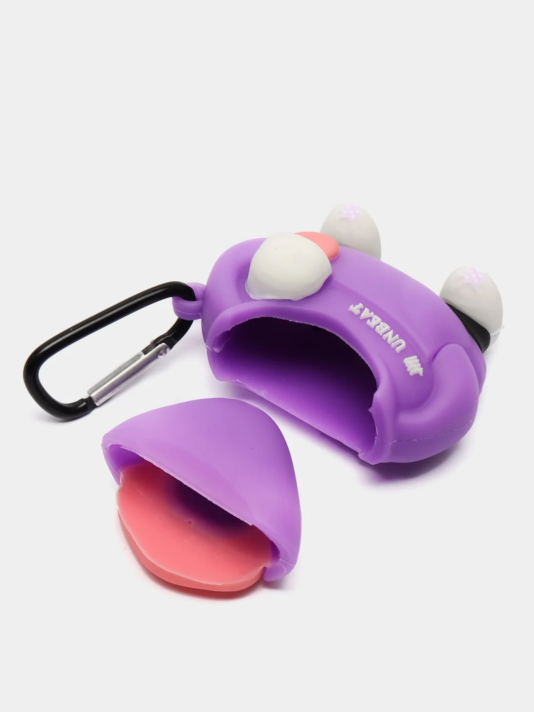 Пудровый чехол для беспроводных наушников AirPods (Аирподс) 1 / 2 / Pro, Pro 2 с карабином