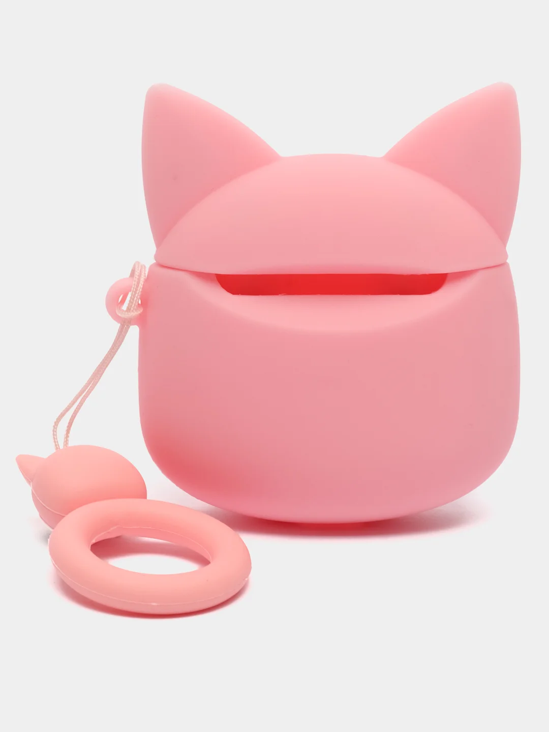 Рыжий чехол для беспроводных наушников AirPods (Аирподс) 1 / 2 / Pro, Pro 2 с карабином