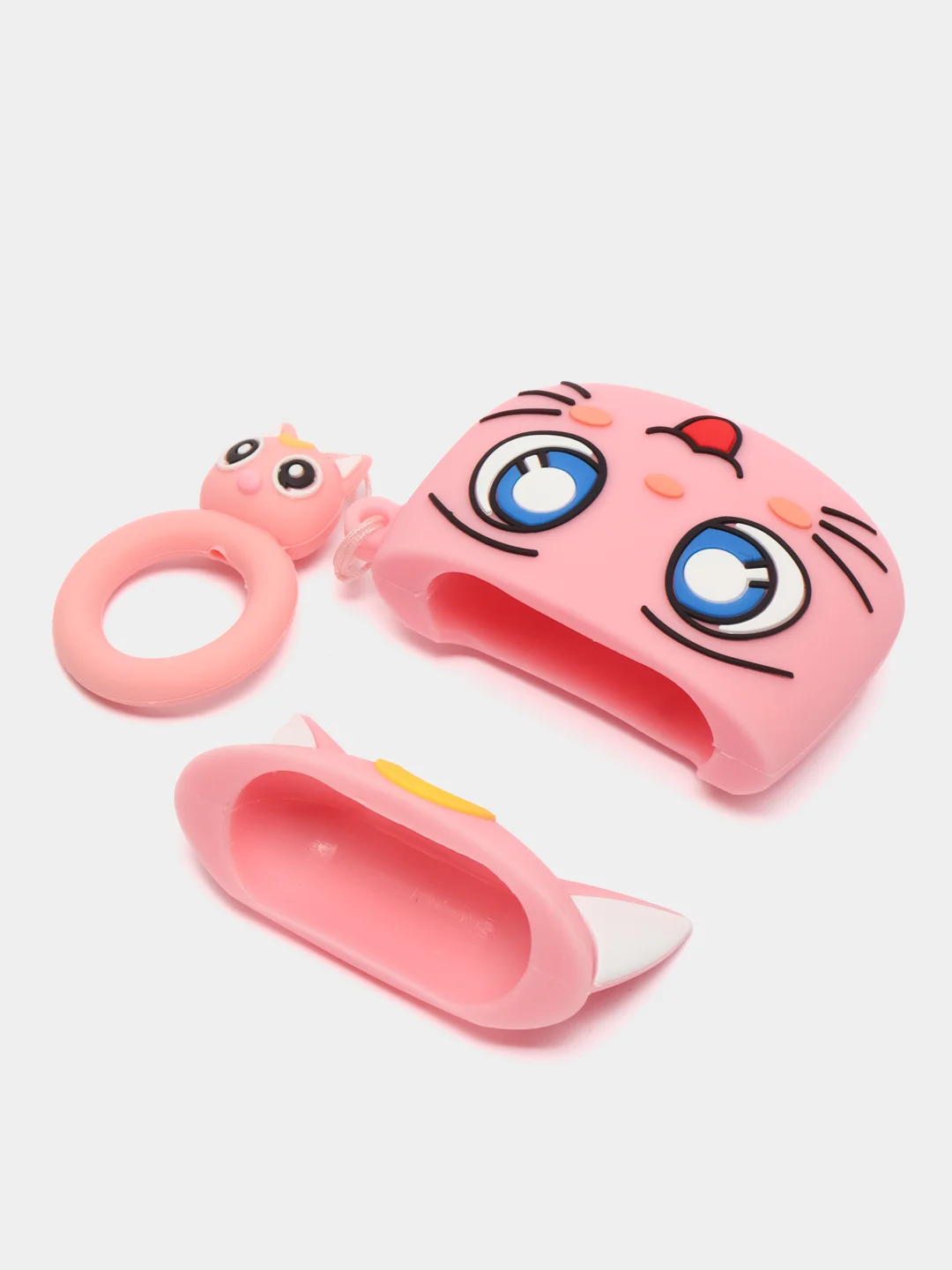 Рыжий чехол для беспроводных наушников AirPods (Аирподс) 1 / 2 / Pro, Pro 2 с карабином