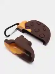 Рыжий чехол для беспроводных наушников AirPods (Аирподс) 1 / 2 / Pro, Pro 2 с карабином