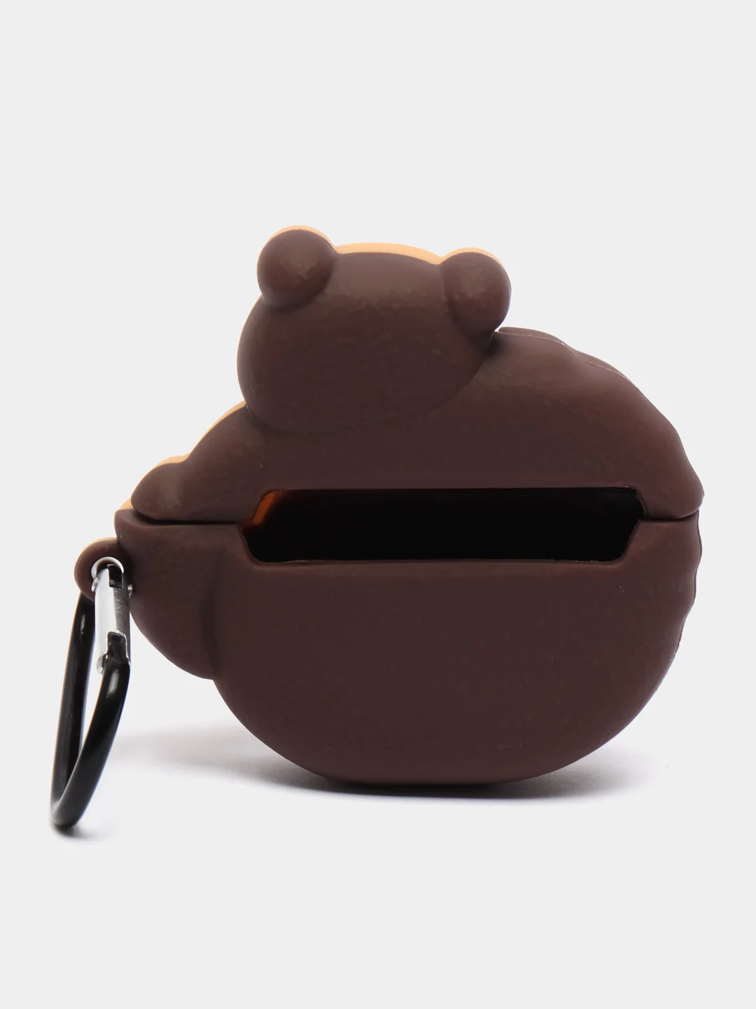 Рыжий чехол для беспроводных наушников AirPods (Аирподс) 1 / 2 / Pro, Pro 2 с карабином