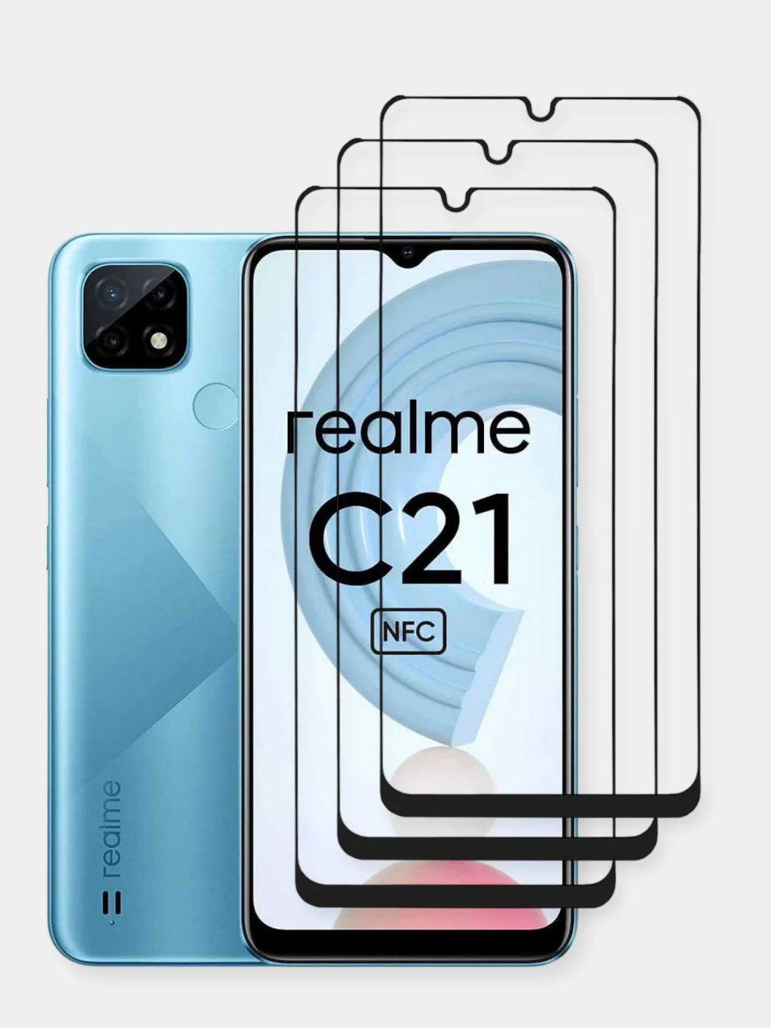 Прозрачный realme C21, C21Y, C25, C30, C25s, C25Y, С33, C35, С20, C31 Реалми C11 2021 Защитное стекло