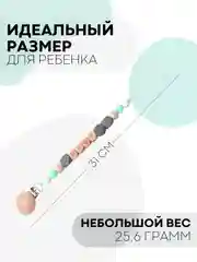 Серый деревянный держатель для пустышки КАРТОФАН, клипса-прищепка, с зажимом для грызунка, соски