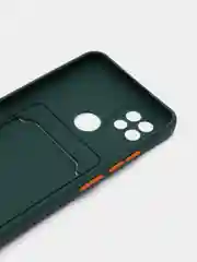 Зеленый силиконовый чехол для Realme C21 (Реалми С21), карманом для карт