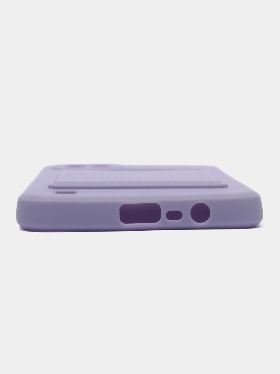 Сиреневый силиконовый чехол для Realme C21 (Реалми С21), карманом для карт