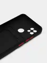 Черный силиконовый чехол для Realme C21 (Реалми С21), карманом для карт