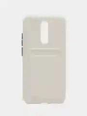 Белый чехол для Xiaomi Redmi 8A (Сяоми Редми 8А) с карманом для карт, силиконовый, прозрачный