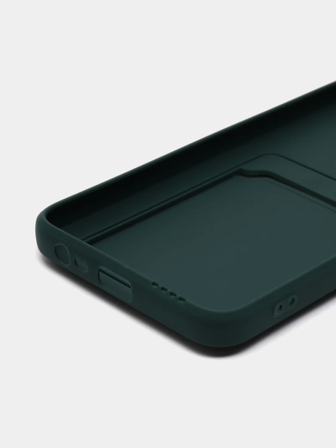 Зеленый чехол для Xiaomi Redmi 8A (Сяоми Редми 8А) с карманом для карт, силиконовый, прозрачный