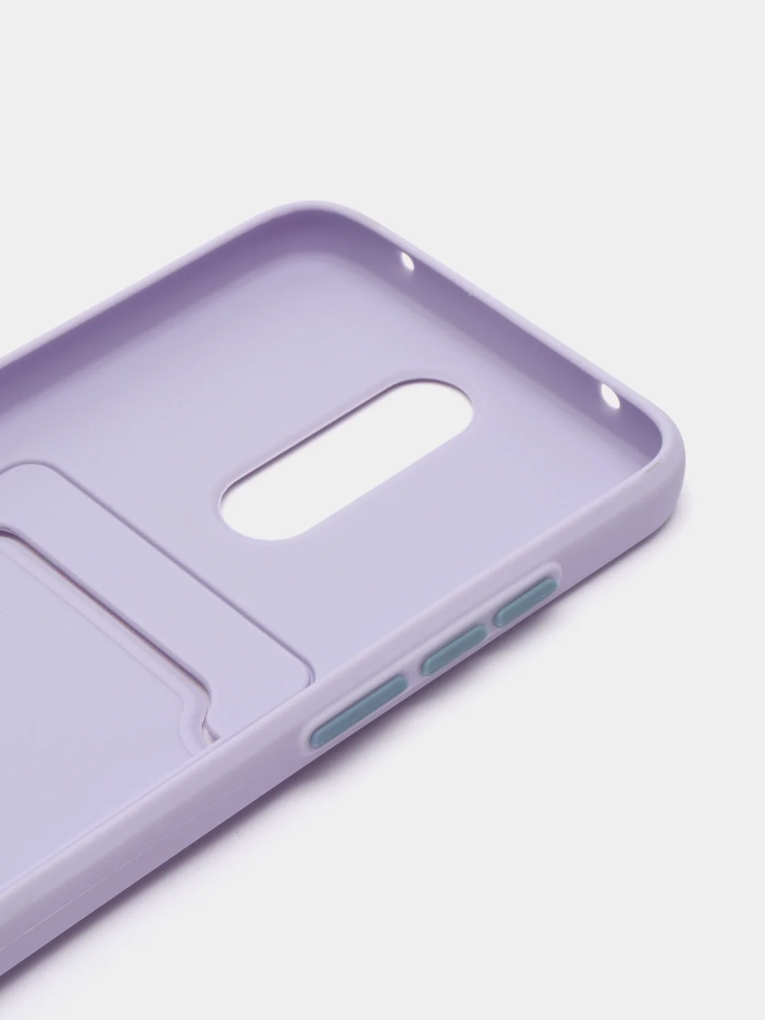 Сиреневый чехол для Xiaomi Redmi 8A (Сяоми Редми 8А) с карманом для карт, силиконовый, прозрачный