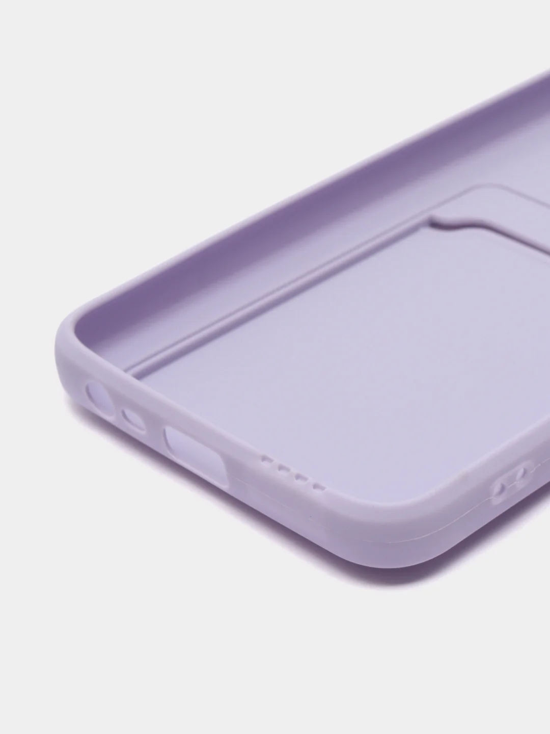 Сиреневый чехол для Xiaomi Redmi 8A (Сяоми Редми 8А) с карманом для карт, силиконовый, прозрачный