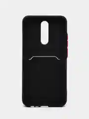 Черный чехол для Xiaomi Redmi 8A (Сяоми Редми 8А) с карманом для карт, силиконовый, прозрачный