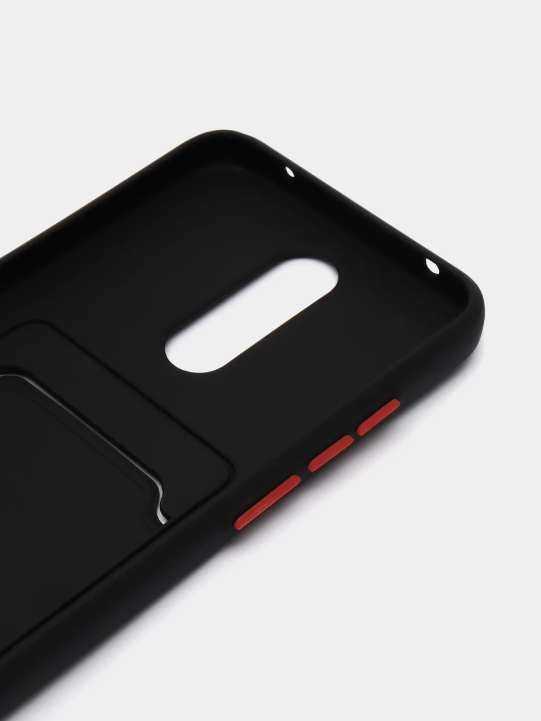 Черный чехол для Xiaomi Redmi 8A (Сяоми Редми 8А) с карманом для карт, силиконовый, прозрачный