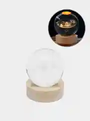 Белый хрустальный шар-ночник 3D, настольный стеклянный светильник