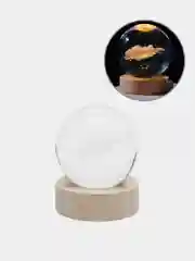 Желтый хрустальный шар-ночник 3D, настольный стеклянный светильник