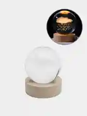Зеленый хрустальный шар-ночник 3D, настольный стеклянный светильник