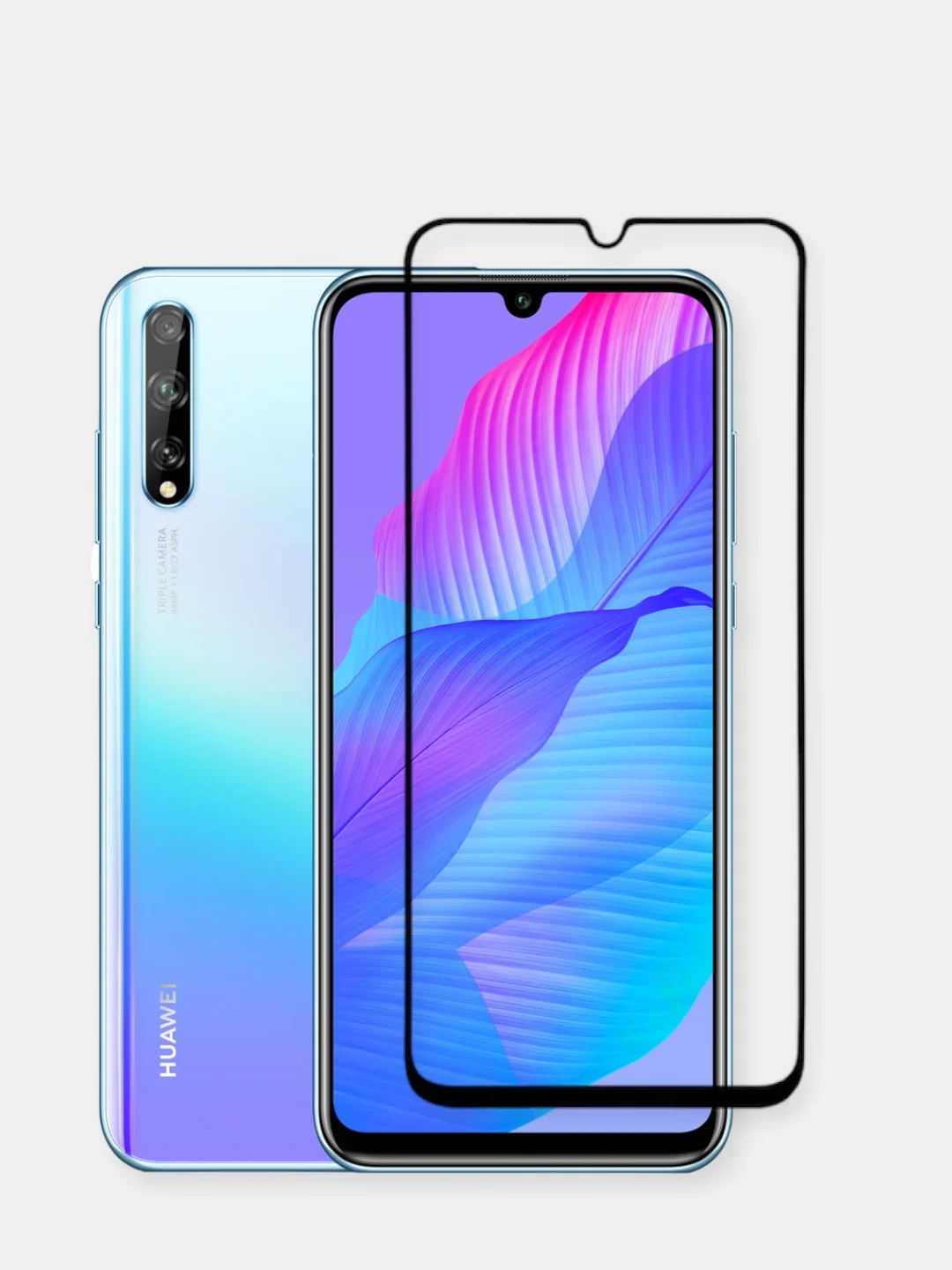 Черный защитное стекло для Huawei Y8P, Honor 30i (Хуавей У8П, Хонор 30ай)