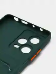 Зеленый силиконовый чехол для Xiaomi Redmi Note 12 Pro 5G, с карманом для карт, прозрачный