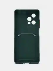 Зеленый силиконовый чехол для Xiaomi Redmi Note 12 Pro 5G, с карманом для карт, прозрачный