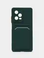 Зеленый силиконовый чехол для Xiaomi Redmi Note 12 Pro 5G, с карманом для карт, прозрачный