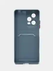 Синий меланж силиконовый чехол для Xiaomi Redmi Note 12 Pro 5G, с карманом для карт, прозрачный