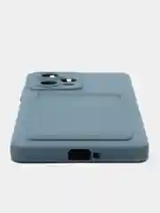 Синий меланж силиконовый чехол для Xiaomi Redmi Note 12 Pro 5G, с карманом для карт, прозрачный