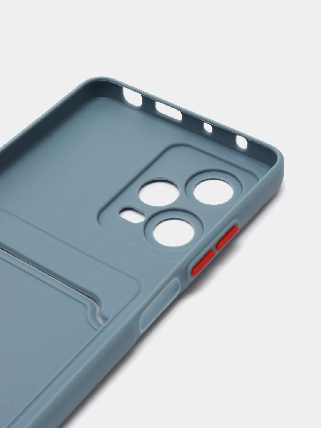 Синий меланж силиконовый чехол для Xiaomi Redmi Note 12 Pro 5G, с карманом для карт, прозрачный