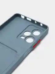 Синий меланж силиконовый чехол для Xiaomi Redmi Note 12 Pro 5G, с карманом для карт, прозрачный