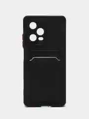 Хром силиконовый чехол для Xiaomi Redmi Note 12 Pro 5G, с карманом для карт, прозрачный