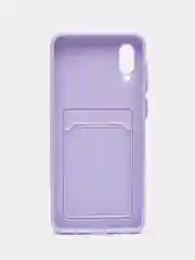 Сиреневый чехол для Samsung Galaxy A02 (Самсунг Галакси А02), с карманом для карт