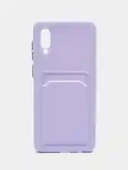Сиреневый чехол для Samsung Galaxy A02 (Самсунг Галакси А02), с карманом для карт