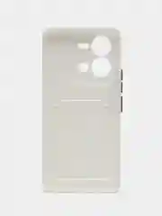 Белый чехол силиконовый для Vivo V25 / V25E (Виво В25 / В25Е), с карманом для карт