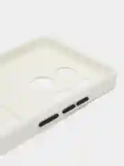 Белый силиконовый чехол для Infinix Smart 7 Plus (Инфиникс Смарт 7 Плюс), с карманом для карт
