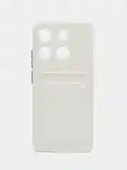 Белый силиконовый чехол для Infinix Smart 7 Plus (Инфиникс Смарт 7 Плюс), с карманом для карт