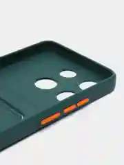 Зеленый силиконовый чехол для Infinix Smart 7 Plus (Инфиникс Смарт 7 Плюс), с карманом для карт