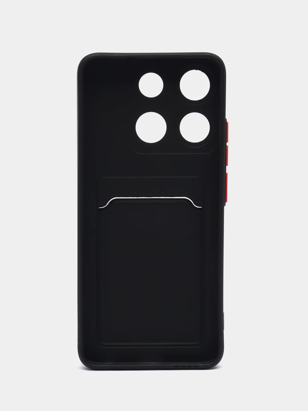 Черный силиконовый чехол для Infinix Smart 7 Plus (Инфиникс Смарт 7 Плюс), с карманом для карт